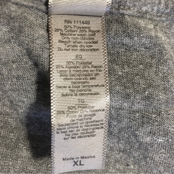 Next level scoop neck long sleeve gray tee shirt Spell out coffee dogs XL - Picture 7 of 9